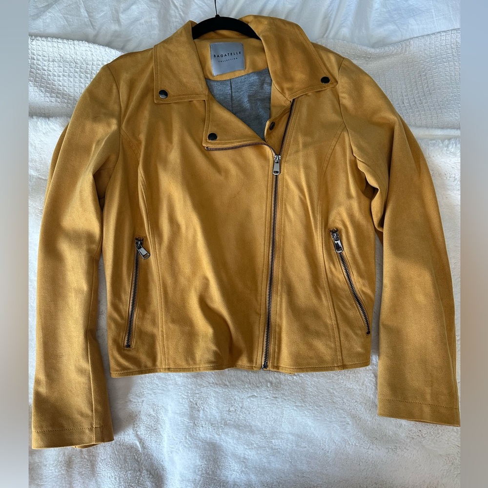 Bagatelle Women's Yellow Suede Jacket